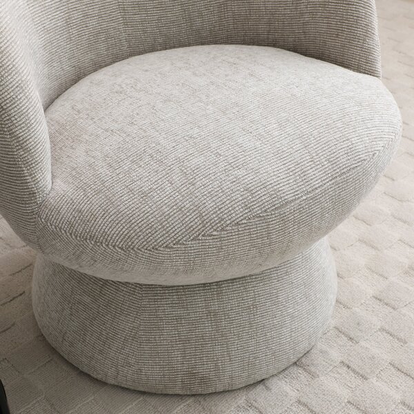 Tulip Chenille Curved Swivel Accent Chair