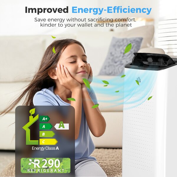HOMCOM 12,000 BTU Mobile Air Conditioner for Room up to 26m², Smart Home WiFi Compatible, with Dehumidifier, Fan, 24H Timer Aosom UK