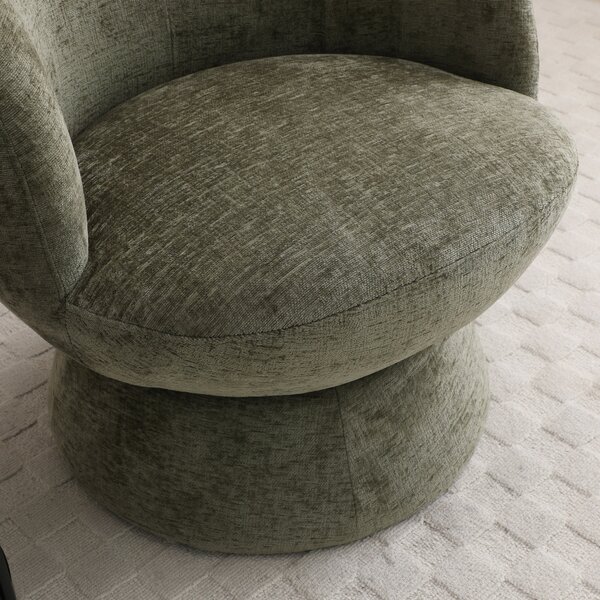 Tulip Chenille Curved Swivel Accent Chair