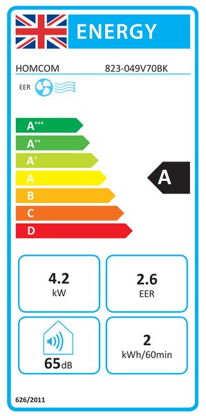 HOMCOM 14,000 BTU Mobile Air Conditioner, 35m², Smart Home WiFi, with Dehumidifier, Fan, 24H Timer, Window Kit, Black Aosom UK