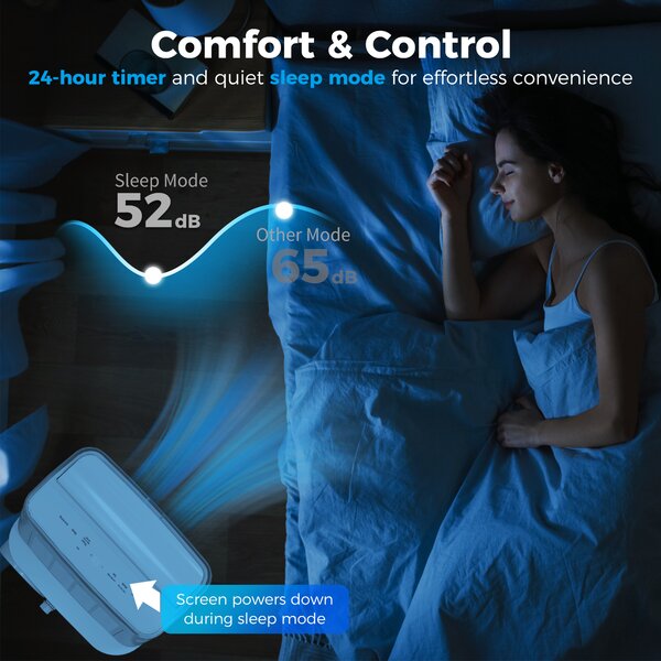 HOMCOM 14,000 BTU Mobile Air Conditioner, 35m², Smart Home WiFi, with Dehumidifier, Fan, 24H Timer, Window Kit, White Aosom UK
