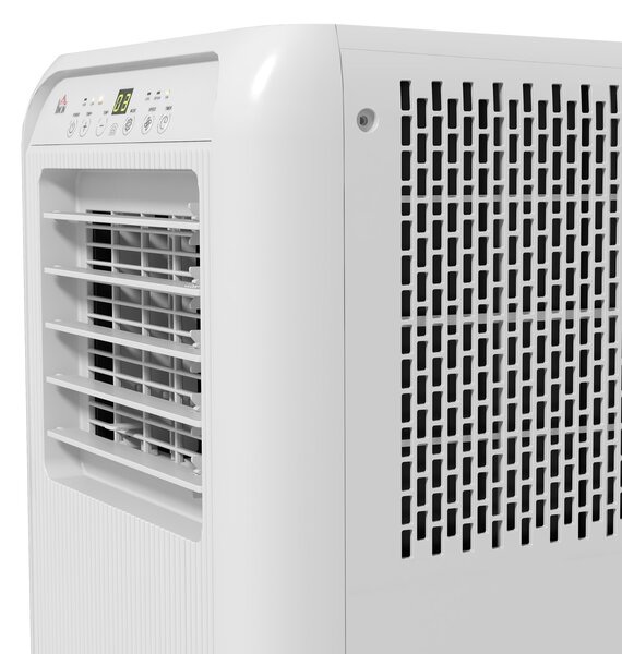 HOMCOM 7,000 BTU Mobile Air Conditioner for Room up to 26m², with Dehumidifier, 24H Timer, Wheels, Window Mount Kit Aosom UK