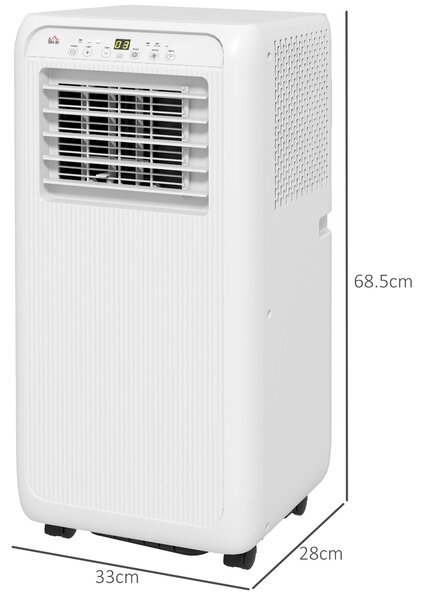 HOMCOM 7,000 BTU Mobile Air Conditioner for Room up to 26m², with Dehumidifier, 24H Timer, Wheels, Window Mount Kit Aosom UK