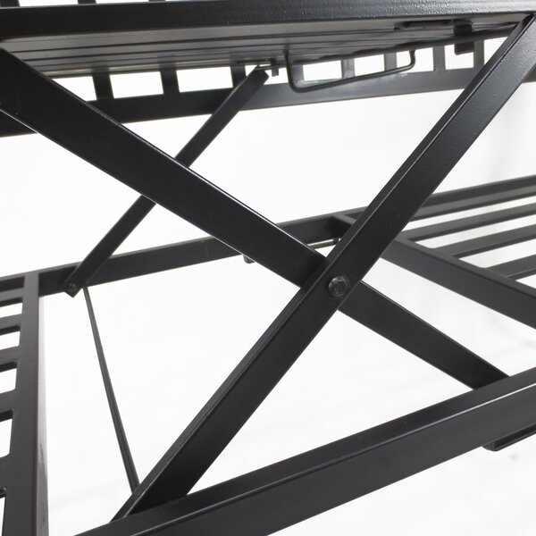 Outsunny Outdoor Metal Frame Bench Patio Park Garden Seating Chair with Foldable Middle Table Aosom UK