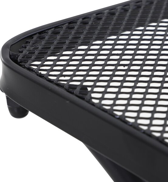 Outsunny Metal Square Outdoor Garden Bistro Table Black Aosom UK