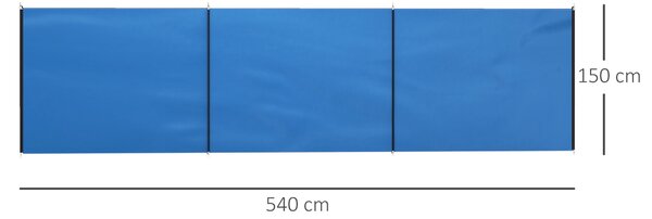 Outsunny 5 Pole Camping Windbreaks, Beach Wind Shield Shelter with Carry Bag and Steel Poles, Outdoor Caravan Privacy Shield, 540cm x 150cm