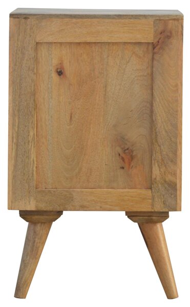 Solid Wood Wall-Mounted Rounded Bedside Table with Drawer, Nordic-Inspired Minimalist Design, Desk for Bedroom, 30L x 36W x 60H cm, Brown Aosom UK