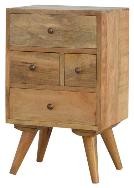Solid Wood Wall-Mounted Rounded Bedside Table with Drawer, Nordic-Inspired Minimalist Design, Desk for Bedroom, 30L x 36W x 60H cm, Brown Aosom UK
