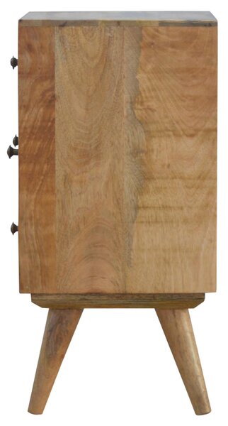 Solid Wood Wall-Mounted Rounded Bedside Table with Drawer, Nordic-Inspired Minimalist Design, Desk for Bedroom, 30L x 36W x 60H cm, Brown Aosom UK