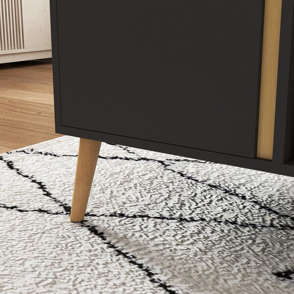 HOMCOM Coffee Table for Living Room, Modern Centre Table w/ Storage Compartments and Cabinets, Rectangular Side Table, 115x 58x 45cm, Grey Aosom UK