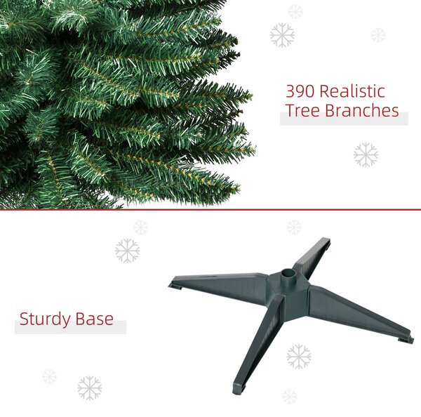 HOMCOM 1.8m Artificial Christmas Tree Pine Tree W/Plastic Stand-Green Aosom UK
