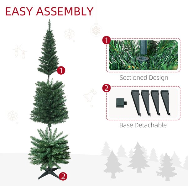 HOMCOM 1.8m Artificial Christmas Tree Pine Tree W/Plastic Stand-Green Aosom UK