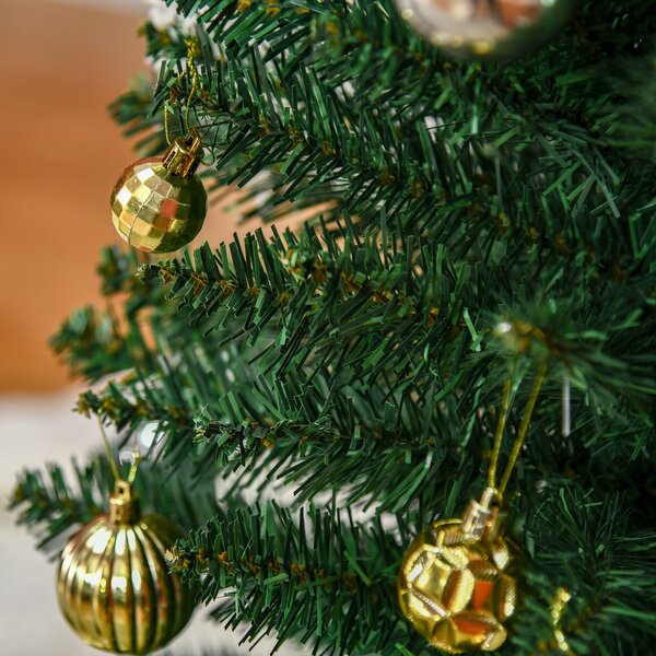 HOMCOM 1.8m Artificial Christmas Tree Pine Tree W/Plastic Stand-Green Aosom UK