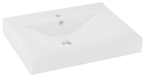 Luxury Basin with Faucet Hole Matt White 60x46 cm Ceramic