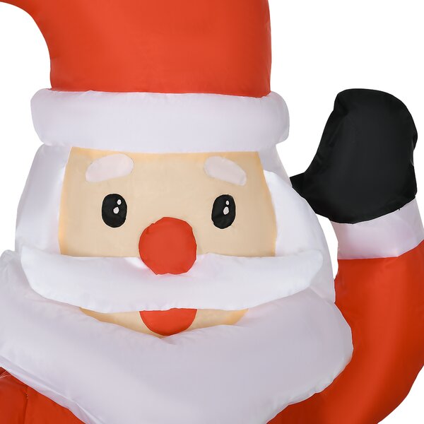 HOMCOM Inflatable Santa, Polyester, 122H cm-Multicolour Aosom UK