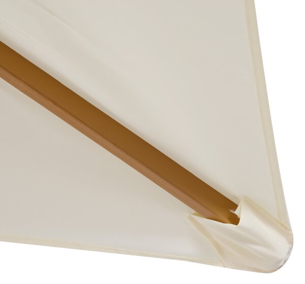 Outsunny 3x2m Wooden Patio Parasol Umbrella-Cream