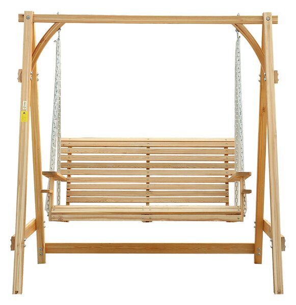 Outsunny 2-Seater Larch Wood Swing Chair Bench