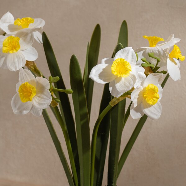 Artificial Daffodil Spray in Ceramic Plant Pot