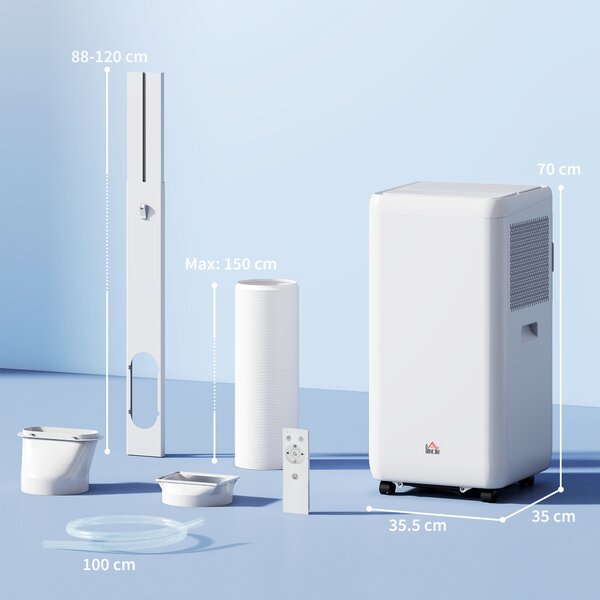 HOMCOM 12,000 BTU Portable Air Conditionerr, Cools 28m² Rooms w/ Dehumidifier, Sleep Mode & 24H Timer Aosom UK