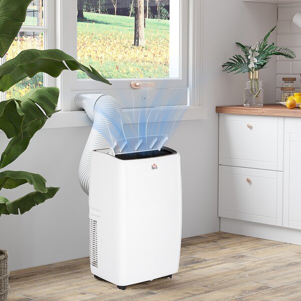 HOMCOM 12,000 BTU Mobile Air Conditioner for Room up to 35m², with Dehumidifier, Sleep Mode, 24H Timer On/off, Wheels