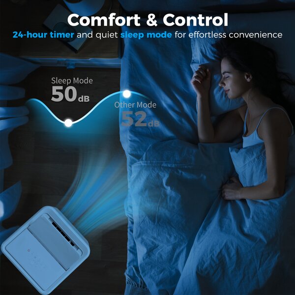 HOMCOM 12,000 BTU Portable Air Conditionerr, Cools 28m² Rooms w/ Dehumidifier, Sleep Mode & 24H Timer Aosom UK
