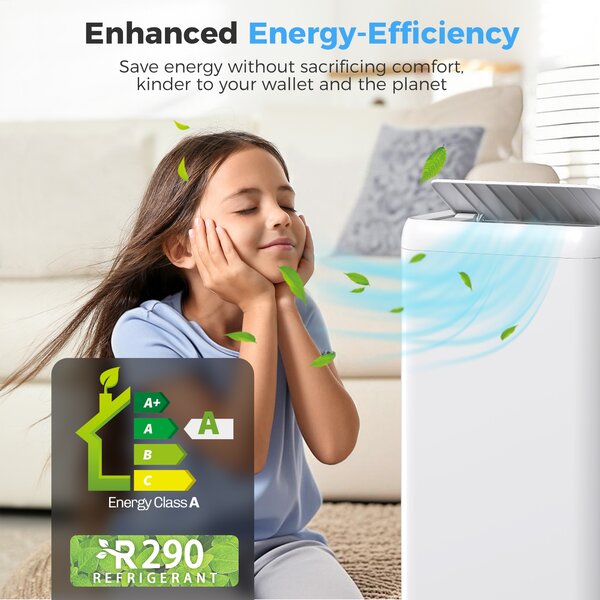 HOMCOM 12,000 BTU Portable Air Conditionerr, Cools 28m² Rooms w/ Dehumidifier, Sleep Mode & 24H Timer Aosom UK