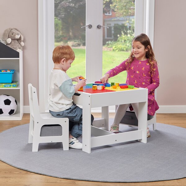 Liberty House Kids Wooden Activity Table Set With Two Storage Boxes