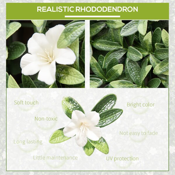 Outsunny 12PCS Artificial Boxwood Wall Panels 20" x 20" Rhododendron Privacy Fence Screen Faux Hedge Greenery Backdrop for Garden Aosom UK