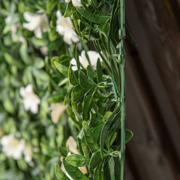 Outsunny 12PCS Artificial Boxwood Wall Panels 20" x 20" Rhododendron Privacy Fence Screen Faux Hedge Greenery Backdrop for Garden Aosom UK