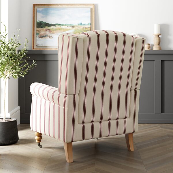 Oswald Grande Folkstone Stripe Wingback Armchair