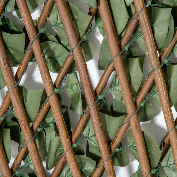 Outsunny 4 Pieces Expanding Trellis Fence, 2m x 1m Artificial Plant Fence, Decorative Trellis Garden Telescopic Hedge Privacy Screen Aosom UK