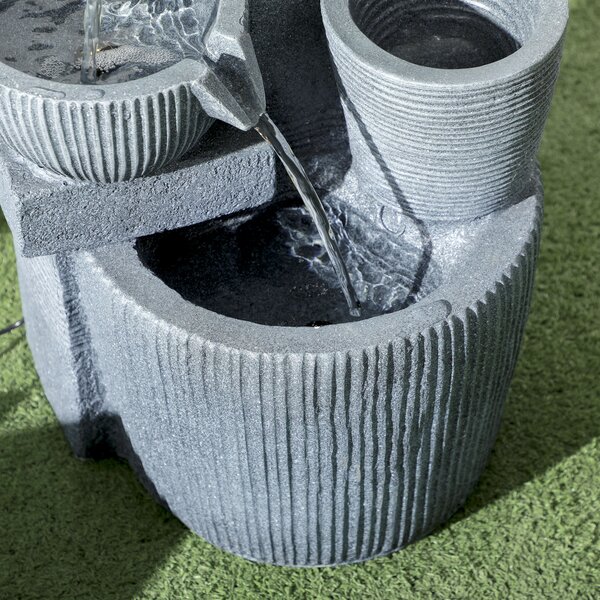 Outsunny Solar Powered Outdoor Water Fountain - Dark Grey
