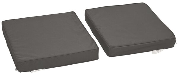 Outsunny Set of 2 Garden Seat and Back Cushion Set, Replacement Cushions for Outdoor Furniture w/ Seat Cushion & Back Cushion, Dark Grey Aosom UK