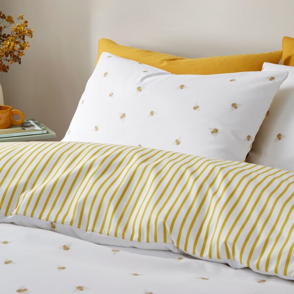 Printed Bee Duvet Cover & Pillowcase Set