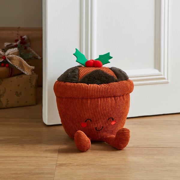 Merry the Mince Pie Doorstop Brown