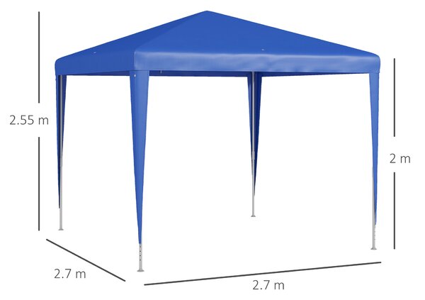 Outsunny 2.7m x 2.7m Garden Gazebo Marquee Party Tent Wedding Canopy Outdoor(Blue)