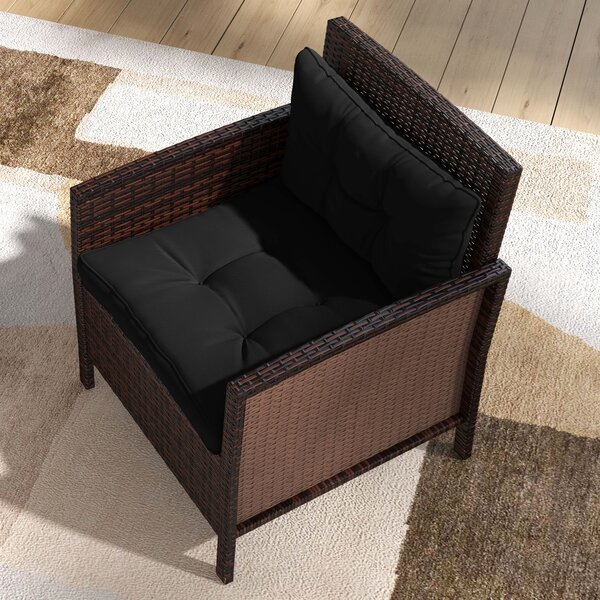 Outsunny Replacement Seat Cushions and Back Pillows, 4-Piece Patio Chair Cushion Set for Indoor or Outdoor Use, Black