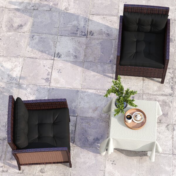 Outsunny Replacement Seat Cushions and Back Pillows, 4-Piece Patio Chair Cushion Set for Indoor or Outdoor Use, Black