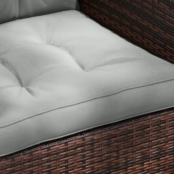 Outsunny 4-Piece Patio Chair Cushions Set, Seat and Back Pillows Replacement for Indoor Outdoor, Light Grey