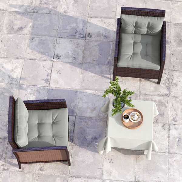 Outsunny 4-Piece Patio Chair Cushions Set, Seat and Back Pillows Replacement for Indoor Outdoor, Light Grey