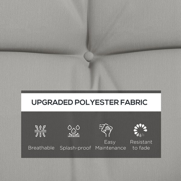 Outsunny 4-Piece Back and Seat Cushion Replacement with 2 Pillows, Patio Chair Cushions Set with Ties, Light Grey Aosom UK