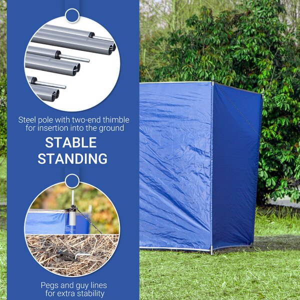 Outsunny Beach Windbreak: Portable Folding Privacy Screen with Carry Bag, Steel Framed Sun Shelter, 620cm x 150cm Aosom UK