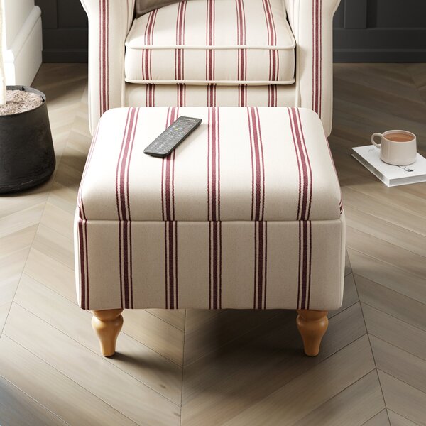 Oswald Stripe Storage Footstool