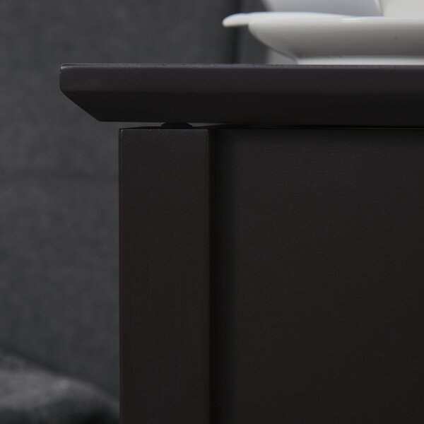 HOMCOM End Table, Narrow Side Table with Flip Top , Shelf, Dark Coffee