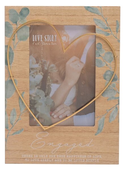 Love Story Engaged Wire Heart Photo Frame