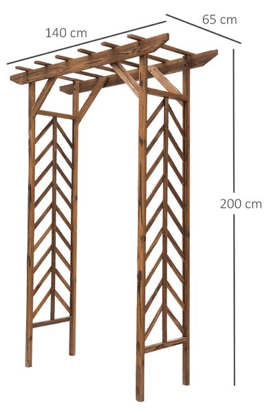 Outsunny Wooden Garden Arbor, Arch Trellis with Classic Countryside Style, Pergola Style Roof for Climbing Vines