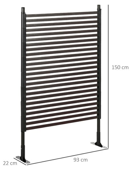 Outsunny Garden Fence with 2 Standing Ways for Hard & Soft Ground, Decorative Outdoor Divider, Animal Barrier Fence, Brown