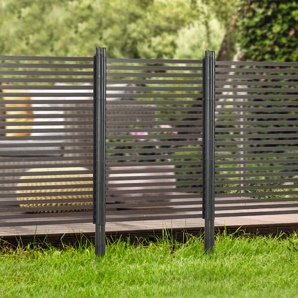 Outsunny Garden Fence with 2 Standing Ways for Hard & Soft Ground, Decorative Outdoor Divider, Animal Barrier Fence, Brown