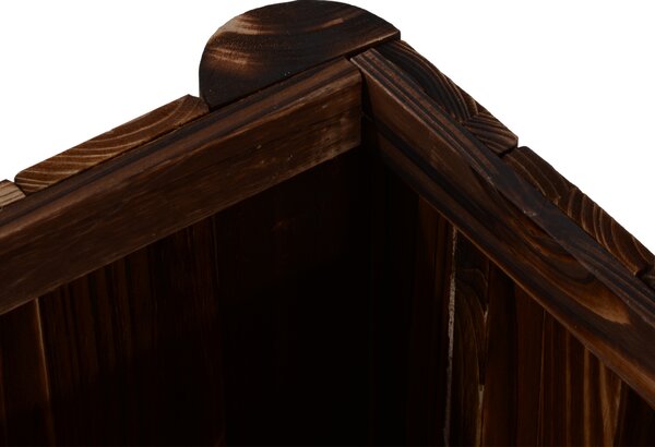 Outsunny Wooden Raised Garden Bed, 120 x 50 x 45cm Elevated Planter Box, Outdoor Flower Bed with Drainage Gaps, Easy Assembly