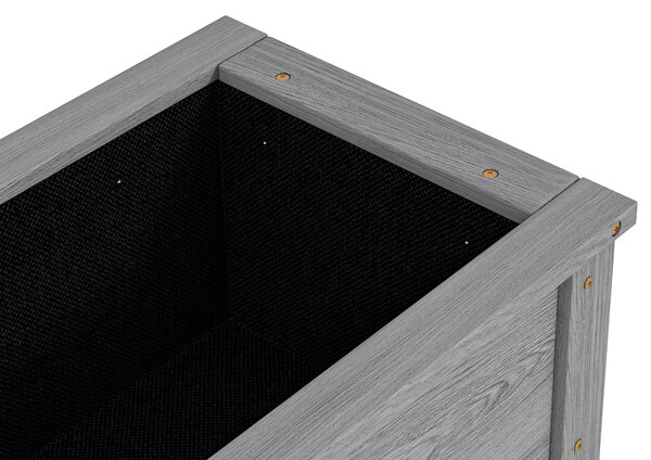 Outsunny Wooden Raised Garden Bed, Elevated Planter Box with Storage Shelf and Drainage Holes, Raised Planter with Legs, Grey